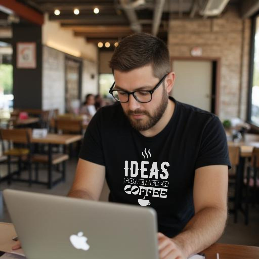 Ideas & Coffee - Unisex Cotton Graphic T-Shirt