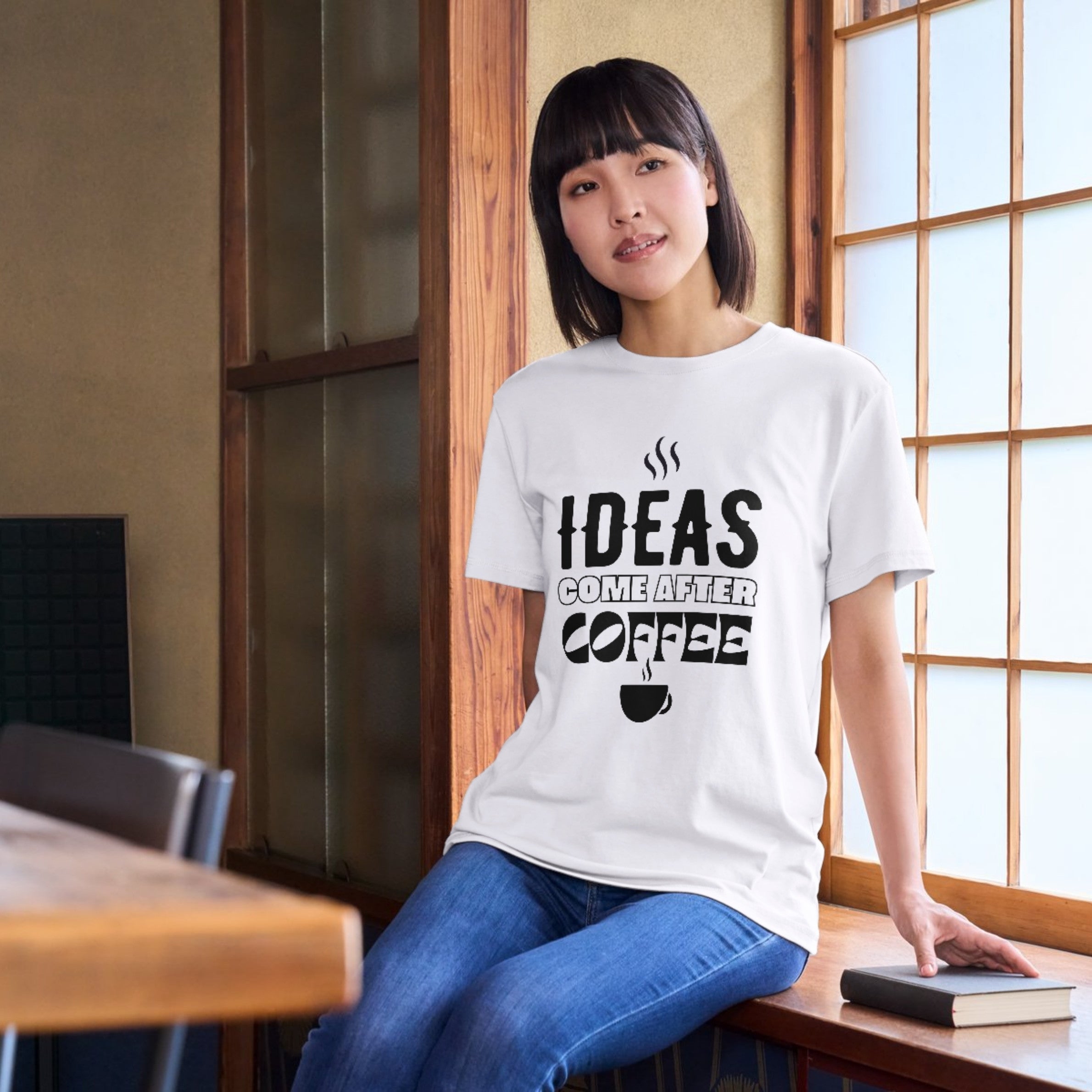 Ideas & Coffee - Unisex Cotton Graphic T-Shirt