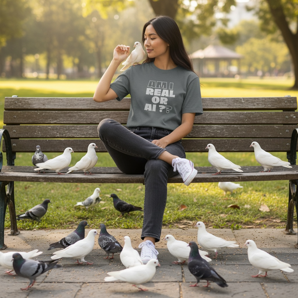 Am I Real Or AI - Unisex Dyed Graphic T-Shirt