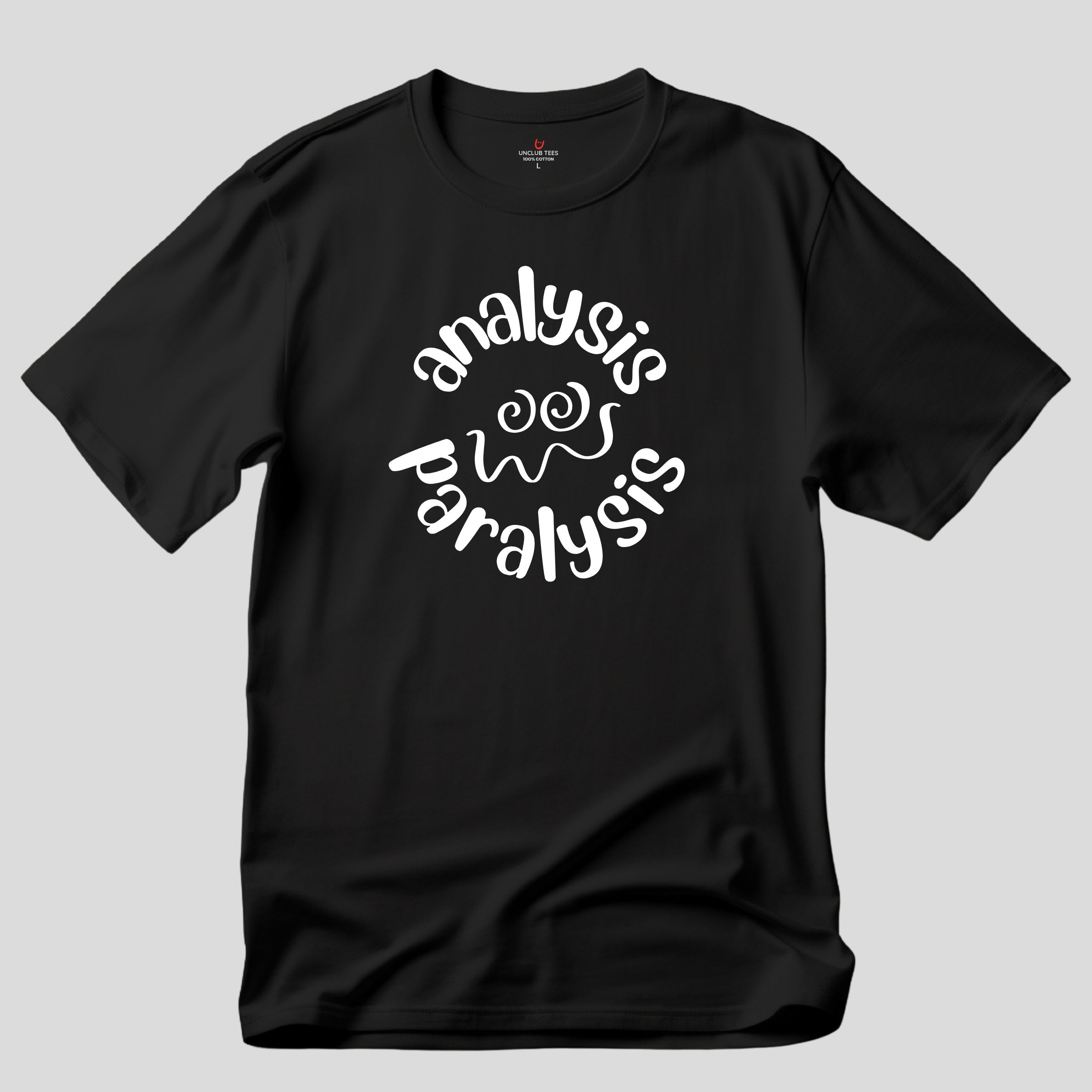 Analysis Paralysis Smiley - Unisex Cotton Graphic T-Shirt
